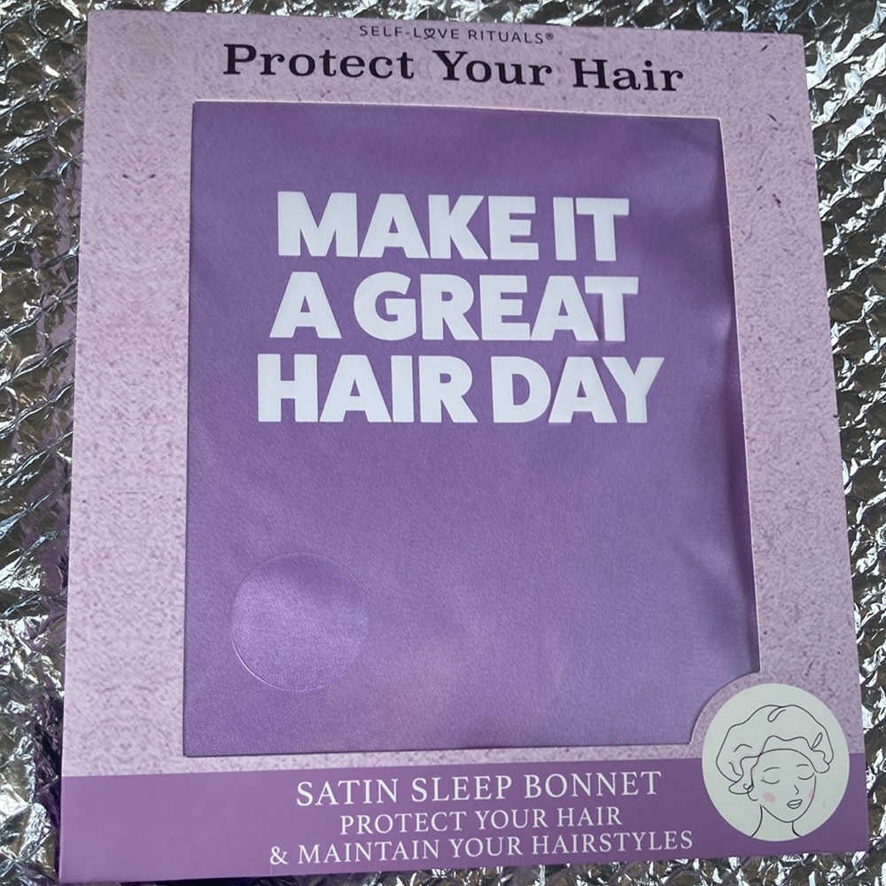 NWT silk hair wrap hair bonnet Barbie slumber party vibes purple hair wrap silk